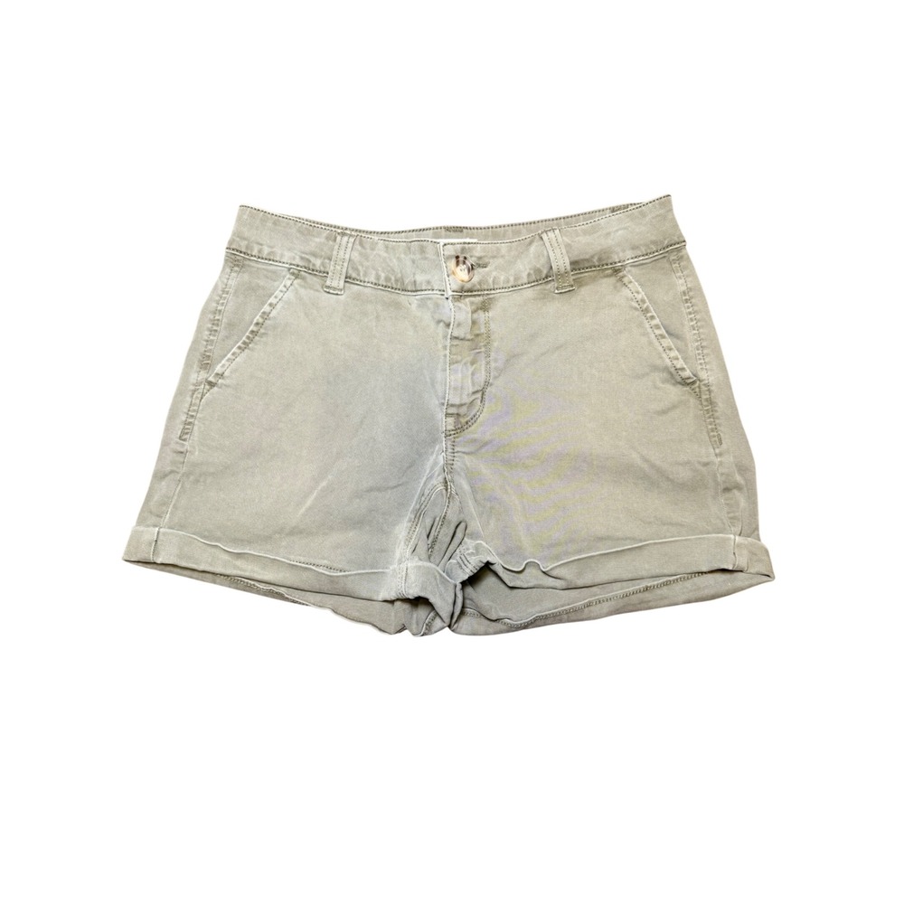 Sage Green Cuffed Shorts Mid Rise Stretch Casual Summer Size 7
